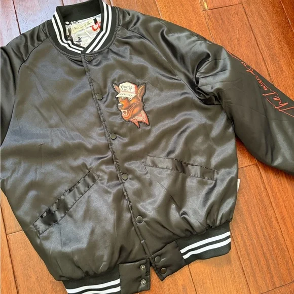 The Laundry Room Coors Light Beer Wolf Varsity Jacket - Black,Bomber Jacket - Picture 2 of 16